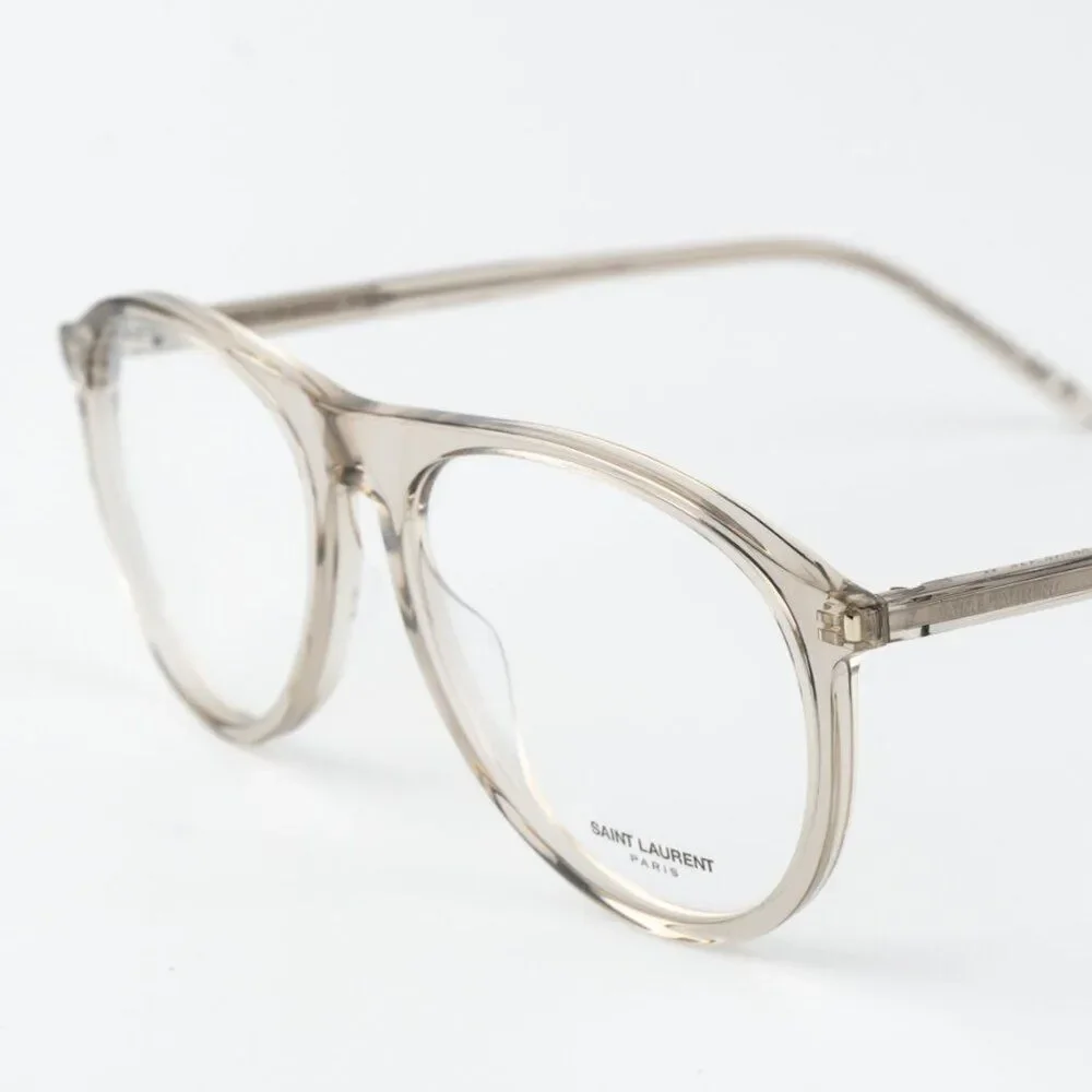 Saint Laurent Women Eyeglasses Transparent Beige Pilot SL667OPT 003 BRAND NEW